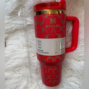 ✨🌹Special Edition 💝40oz Stanley CC Red and Gold monogram Tumbler